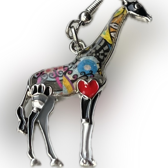 Custom Made Giraffe Earrings - Picture 3 of 3